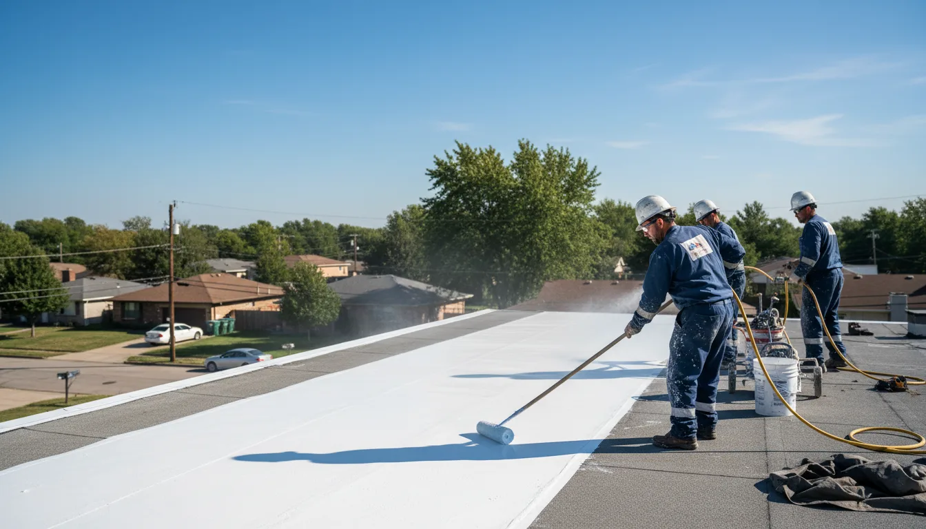 Commercial roof coating in Saint David, IL near me
